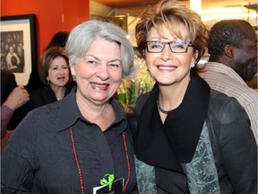 From left, Victoria Henry, director of the Canada Council Art Bank, with Linda Cogan at an inaugural fundraiser for the Salus community mental health organization, held Friday, May 9, 2014, at the Great Canadian Theatre Company.