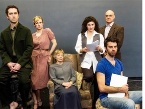 History, memory and love conflate in Darrah Teitel’s Corpus, a new play inspired by Teitel’s concerns about Holocaust Revisionism. Running at Arts Court Theatre May 1-10, the play spotlights a young, contemporary genocide scholar and her discovery of the relationship between the wife of a Nazi officer and a Polish Jew imprisoned at Auschwitz. Cast includes John Koensgen and Colleen Sutton. Information: artscourt.ca Full cast of Corpus left to right : Eric Craig, Colleen Sutton, Laurie Fyffe, Sascha Cole, John Koensgen, Daniel Sadavoy Credit: Andrew Alexander Photography