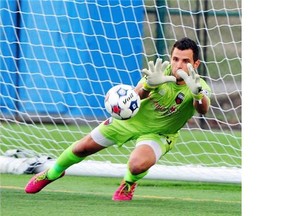 Furyt FC goalkeeper Devala Gorrick will need to make as many saves as he can in Atlanta, just like this one against Edmonton earlier this week.