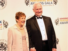 Gov. Gen. David Johnston and his wife, Sharon, on the red carpet for the Governor General's Performing Arts Awards Gala held at the National Arts Centre on Saturday, May 10, 2014.