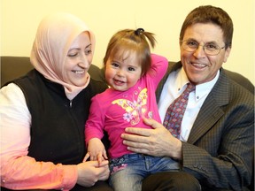 Hassan Diab with his wife Rania Tfaily and daughter Jena.