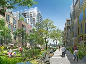 Illustration of proposed development by the Windmill Development Group for the Domtar Lands at the industrial brownfield site on Chaudi�re and Albert Islands and adjacent riverfront in downtown Gatineau