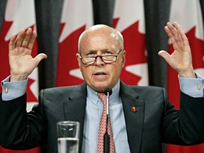 Senator Colin Kenny, Chairman of the Senate Defence committee, comments on their report at a news conference in Ottawa Thursday Sept 29, 2005.Kenny has withdrawn from the federal Liberal caucus while the Senate investigates a complaint about him.