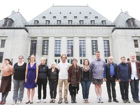 Members of CARFAC, which won its Supreme Court case Wednesday against the National Gallery of Canada over the ability to negotiate minimum fees for their work.