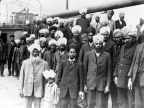 Vancouver Public Library Special Collections. Some of the 376 Punjabis, mostly Sikhs, aboard the Komagata Maru in Vancouver Harbour.