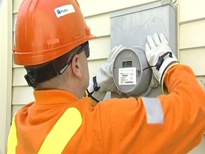 An installation of a smart meter in 2009.