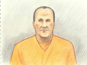 A courtroom sketch of Labib Khawas on May 8, 2014.