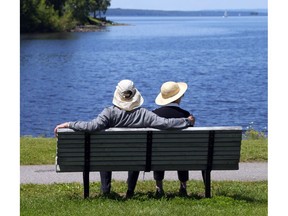 OTTAWA, ON: JUNE 20, 2013 --Frank (L) and Joyce Martin, 56 years married, enjoy the beautiful weather along Lac Desch�nes in Ottawa, June 20, 2013. Photo by Jean Levac/OTTAWA CITIZEN For Ottawa Citizen story by, BUSINESS Assignment # 113494