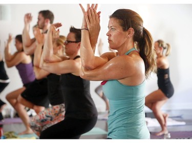 Paula Munoe's hot yoga class at  Yoga Town in Little Italy.