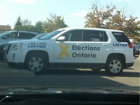 PC Candidate Andrew Lister's campaign car.