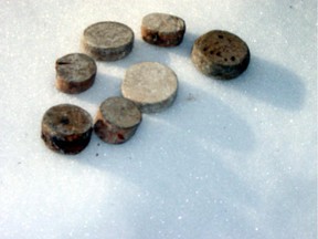 Canada’s claim to being the birthplace of ice hockey is being disputed by the authors of a new book that says that the sport was actually imported from England. That will bound to be disputed by Canadians such as the local resident who found seven wooden disks, purportedly the world's earliest known hockey pucks,  behind a wall in his 19th-century home. Garth Vaughan, the author who champions Windsor. Ont., as the cradle of the national game, says the find is 'solid proof' of hockey's historic roots in the town.