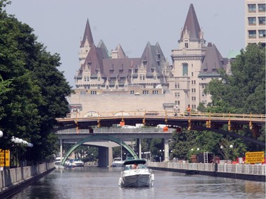 Rideau Canal looking towards the Chateau Laurier, 2014