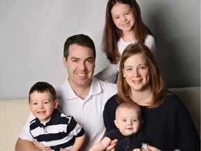 Stephanie and Nick Grady with their children, Taylor, 4, Riley, 2, and baby Danika. Stephanie Grady died May 10, 2014. Photo: Jackie MacRae