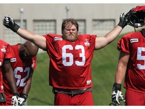The Ottawa Redblacks traded away their first pick in the annual CFL draft for Calgary Stampeders offensive lineman Jon Gott, No. 63.