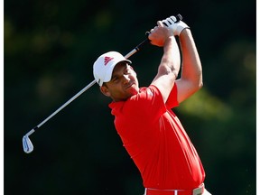 PONTE VEDRA BEACH, FL - MAY 08:  Sergio Garcia of Spain watches his approach shot on the 14th hole during the first round of THE PLAYERS Championship on The Stadium Course at TPC Sawgrass on May 8, 2014 in Ponte Vedra Beach, Florida.