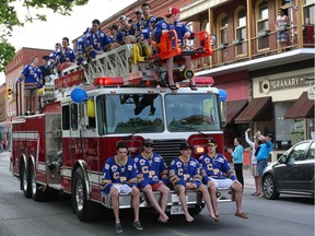 The Town of Carleton Place held a Hockey Celebration Walk, honouring the Carleton Place Junior A Canadians, Tuesday, May 20, 2014. (Jean Levac / Ottawa Citizen) ORG XMIT: POS1405201843504093