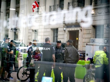 The Ottawa Police Service celebrate Police Week with "Community Day" to showcase various Ottawa Police sections such as Marine, Dive and Trails (MDT), District Traffic (motorcycle demonstration), Foot Patrol/Bicycle along Sparks Street Tuesday May 13, 2014.