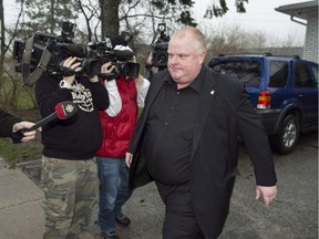 Toronto Mayor Rob Ford leave his home early Thursday May 1, 2014.