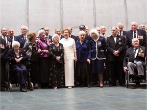 Veterans gather for a group photo at the Battle of the Atlantic Gala Dinner held Thursday, May 1, 2014, at the Canadian War Museum.