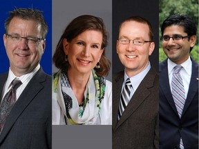 Ottawa Centre candidates, from left: Rob Dekker, Progressive Conservative; Jennifer McKenzie, NDP; Kevin O'Donnell, Green Party; Yasir Naqvi, Liberal.