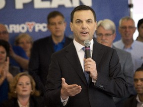 Ontario PC Leader Tim Hudak held a media session in Orleans June 9 2014 to discuss how the  Million Jobs Plan will get Ontario working.