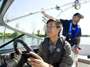 Citizen reporter Andrew Nguyen hits the water for a lesson on boating safety with BOATsmart president Cameron Taylor.