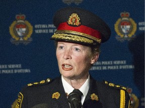 Chief Jennifer Evans, Peel Regional Police. Police leaders from regional, municipal, First Nations police services, the Ontario Provincial Police, and the Royal Canadian Mounted Police attended the Ontario Association of Chiefs of Police�s (OACP) 63rd Annual Meeting held at the Chateau Laurier on Monday. (Pat McGrath / Ottawa Citizen)