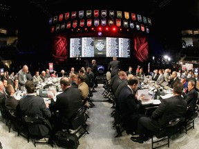 The draft floor during day two of the 2012 NHL Entry Draft,  June 23, 2012.
