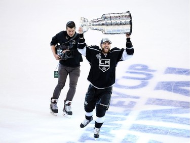 Marian Gaborik of the Los Angeles Kings celebrates with the Stanley Cup after the Kings 3-2 double overtime victory against the New York Rangers in Game Five of the 2014 Stanley Cup Final at Staples Center on June 13, 2014 in Los Angeles, California.