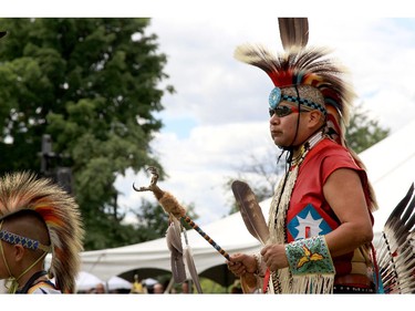 A dancer performs at the Summer Soltice Aboriginal Festival at Vincent Massey Park on Saturday.