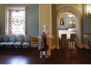 A little girl explores Rideau Hall as part of the Doors Open Ottawa weekend on June 7, 2014. Rideau Hall is one of several Ottawa locations participating in the annual event, which invites the public to visit normally restricted locations around the city. Rideau Hall is open all year round for tours, but this weekend visitors can explore at their own pace during open hours, as well as take pictures.