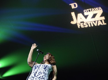 Aretha Franklin performs on the Main Stage at Confederation Park during the Ottawa Jazz Festival in Ottawa on Saturday, June 28, 2014.