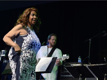Aretha Franklin performs on the Main Stage with her band at Confederation Park during the Ottawa Jazz Festival in Ottawa on Saturday, June 28, 2014.