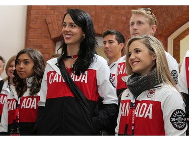 Athletes wait to be introduced as Manoir Ronald McDonald House Ottawa welcomed Canadian Olympians and Paralympians to the House as part of the 2014 Celebration of Excellence for the athletes and the 30th anniversary of the House.