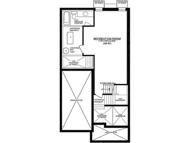 Basement level floor plan of The Copperwood single-family home by Glenview Homes at Monahan Landing.