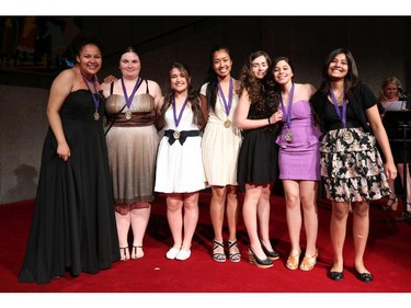 Cappies nominees for Critic Team, from Lester B. Pearson High School arrive on the Red Carpet, prior to the start of the 9th annual Cappies Gala awards, held at the National Arts Centre, on June 08, 2014, in Ottawa, Ont.