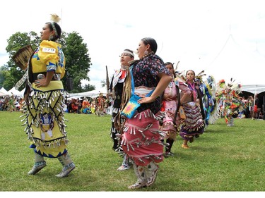 Dancers perform at the Summer Soltice Aboriginal Festival at Vincent Massey Park on Saturday.