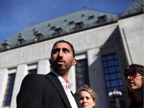 Deepan Budlakoti attends a rally outside the Supreme Court of Canada, prior to his federal court hearing on Monday, June 16, 2014.