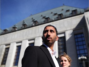 Deepan Budlakoti attends a rally outside the Supreme Court of Canada, prior to his federal court hearing on Monday, June 16, 2014.