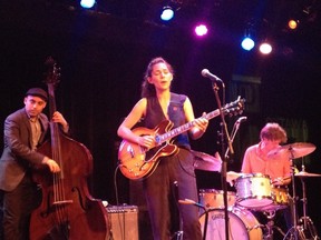 Singer/guitarist Dida Pelled in the NAC Fourth Stage during her TD Ottawa Jazz Festival concert.