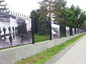 The French Embassy  has reported that two photo banners, which were presented on the exterior fences as part of an exhibit paying tribute to the Canadian soldiers who took part in the 1944 Normandy landings, were stolen early on the afternoon of Tuesday, June 17.