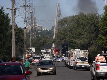 Firefighters extinguished a blaze in an uninhabited building early Saturday morning on Presland Road near the Vanier Parkway on June 7, 2014.