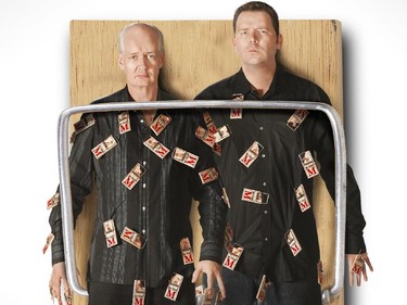 Comedians Colin Mochrie and Brad Sherwood perform improvisational comedy at Centrepointe Theatres.