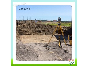The sales staff at Blackstone dressed up a photo they took for me of the hole finally being dug on my lot.