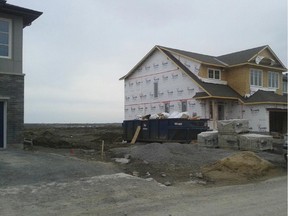 The home to the left of my lot has already been built while the one on the right is under construction.