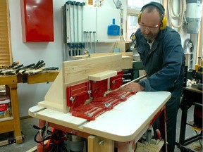 This Freud router table is designed and made in Canada. Steve Maxwell is using it to create small trim from raw lumber.