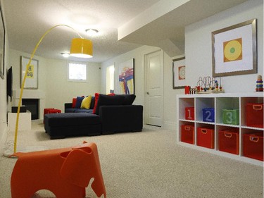 Finished basements come standard in all of Glenview Homes’ townhome and single-family homes at Monahan landing. Shown is the Sycamore townhome.