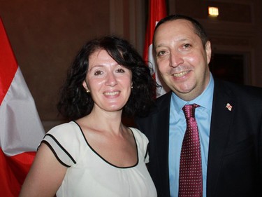 Georgian Ambassador Alexander Latsabidze and his wife, Tea Uchaneishvili, hosted a national day reception at the Chateau Laurier May 26.
