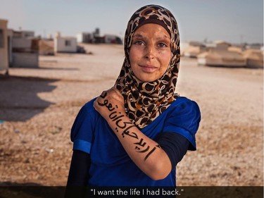 "I want the life I had back": Photographers Robert Fogarty and Benjamin Reece first gave Syrian refugees felt-tip markers. The refugees wrote messages to world leaders on their arms and hands and were then photographed. .  CARE Canada will be showcasing these photos during a special World Refugee Day event with the UN Refugee Agency at Ottawa City Hall on Friday, June 20, 2014.