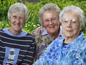 Isobel MacLeod, who turns 101 next week, is shown with her caregiver Sharon Cuerrier, left, and friend Jane Henderson.